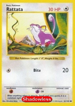 Rattata Pokemon card from Base Set