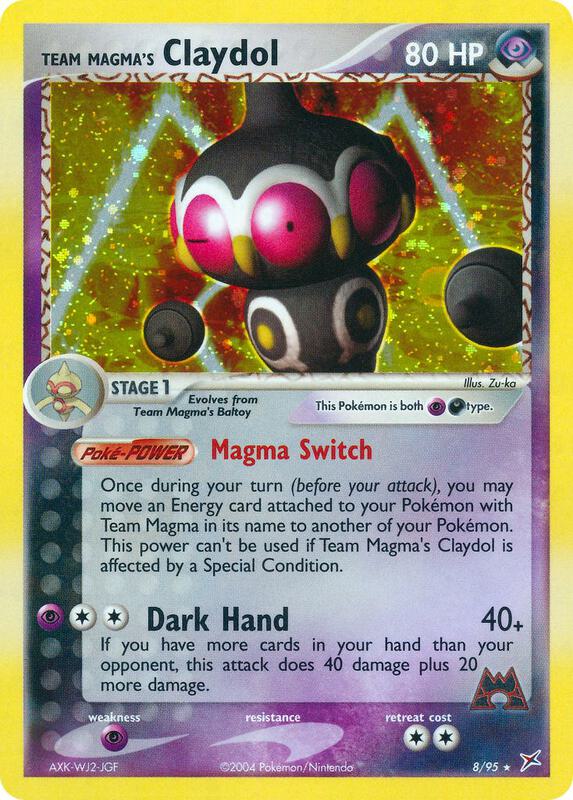 Team Magma's Claydol Pokemon card from Team Magma vs Team Aqua