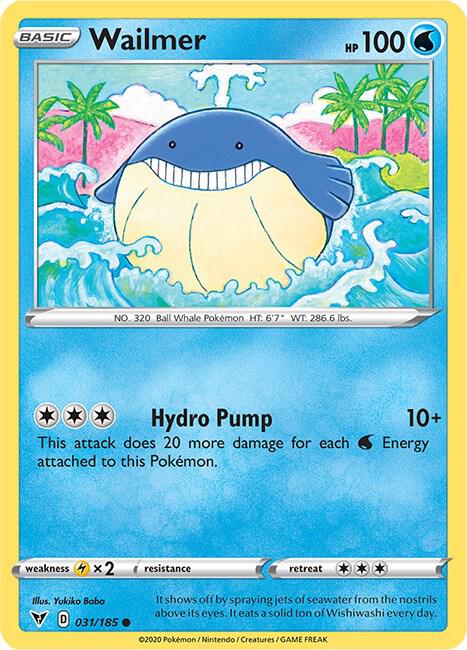 Wailmer Pokemon card from SWSH04: Vivid Voltage