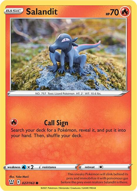 Salandit Pokemon card from SWSH05: Battle Styles