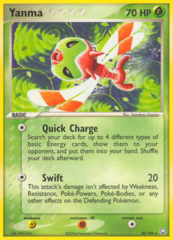 Yanma Pokemon card from EX Team Rocket Returns