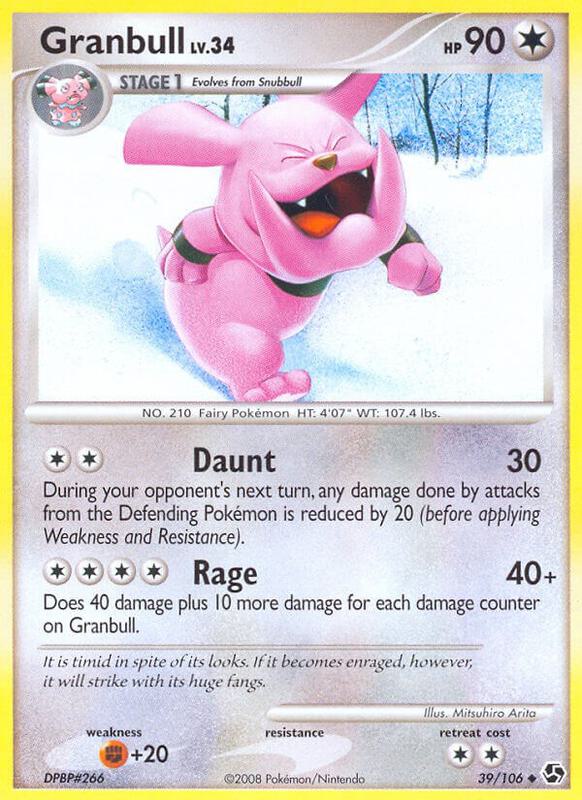 Granbull Pokemon card from Great Encounters