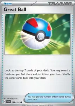 Great Ball Pokemon card from Paldea Evolved
