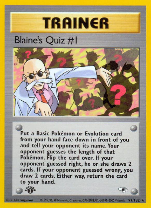 Blaine's Quiz Pokemon card from Gym Heroes