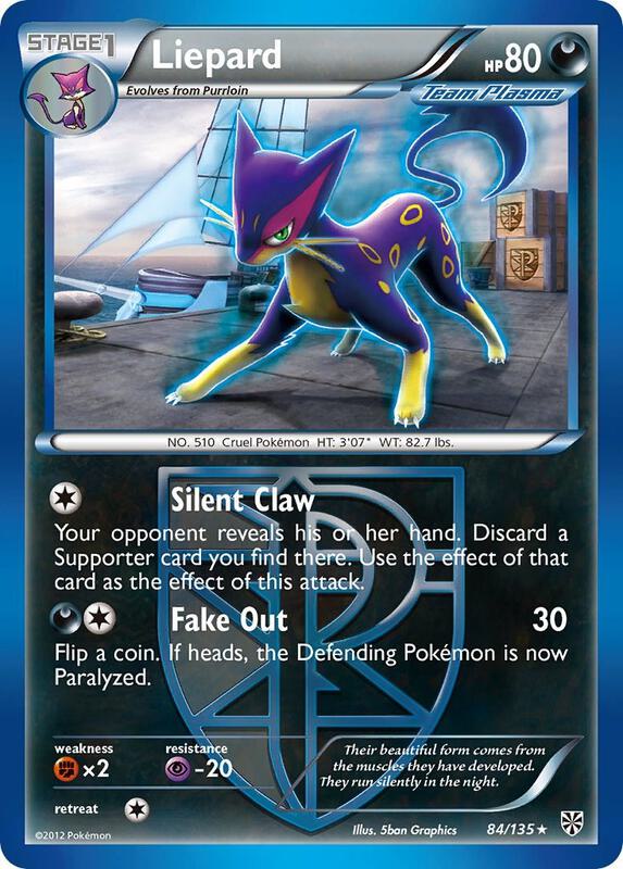 Liepard (Team Plasma) Pokemon card from Plasma Storm
