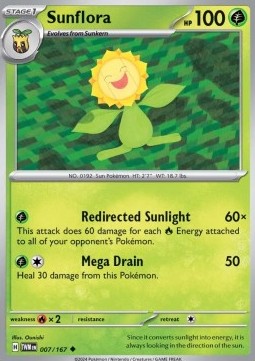 Sunflora Pokemon card from Twilight Masquerade