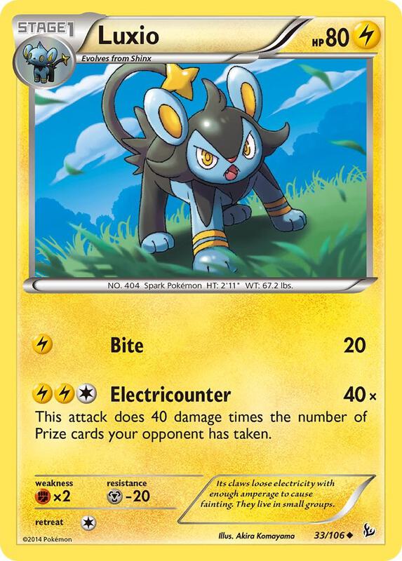 Luxio Pokemon card from XY - Flashfire