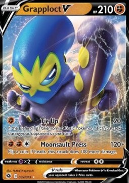 Grapploct V Pokemon card from Champion's Path