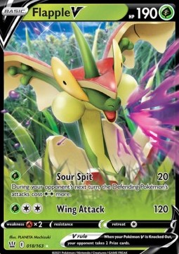 Flapple V Pokemon card from Battle Styles