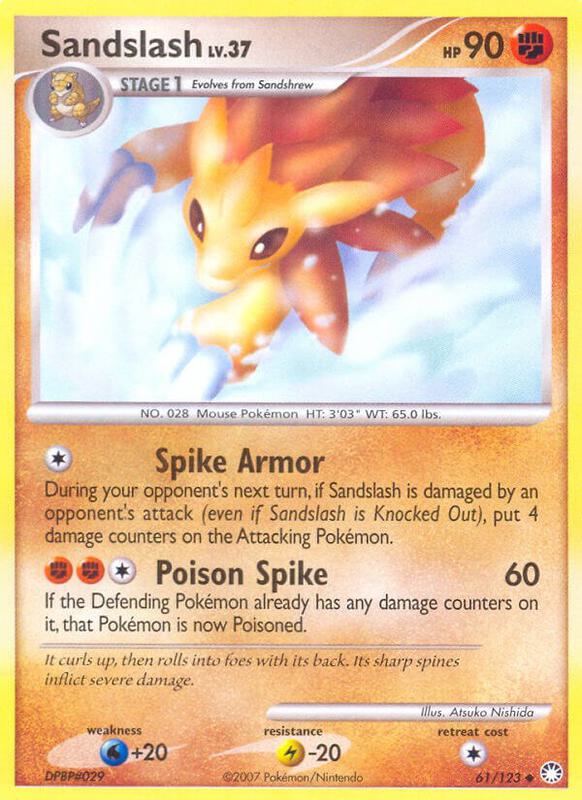 Sandslash Pokemon card from Mysterious Treasures