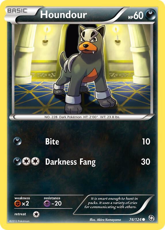 Houndour Pokemon card from Dragons Exalted