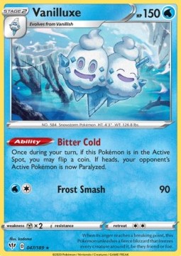 Vanilluxe Pokemon card from Darkness Ablaze