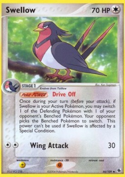 Swellow Pokemon card from EX Ruby Sapphire