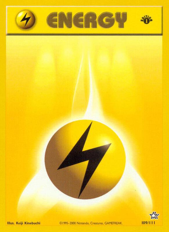 Lightning Energy Pokemon card from Neo Genesis