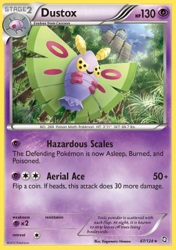 Dustox Pokemon card from Dragons Exalted