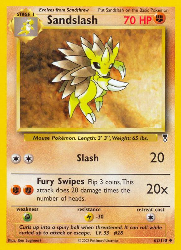 Sandslash Pokemon card from Legendary Collection