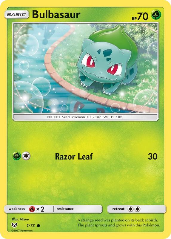 Bulbasaur Pokemon card from Shining Legends