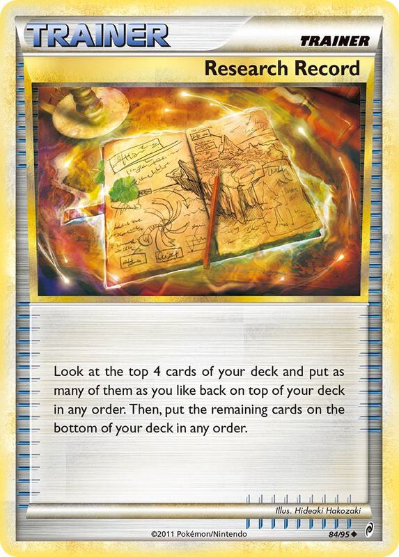 Research Record Pokemon card from Call of Legends