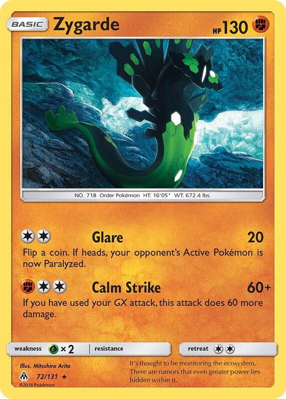 Zygarde (72) Pokemon card from SM - Forbidden Light