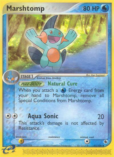 Marshtomp Pokemon card from Ruby and Sapphire