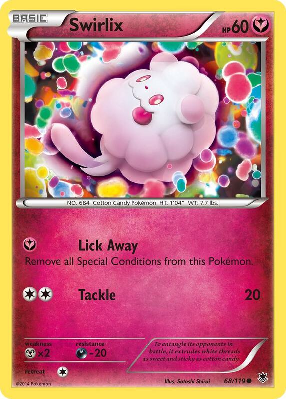 Swirlix Pokemon card from XY - Phantom Forces