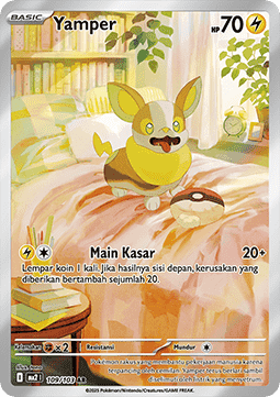 Yamper Pokemon card from Indigo Flame