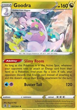 Goodra Pokemon card from Fusion Strike