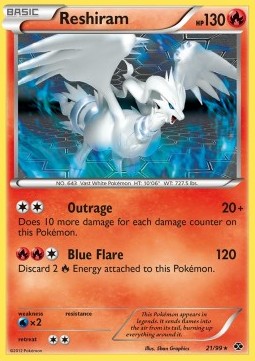 Reshiram Pokemon card from Next Destinies