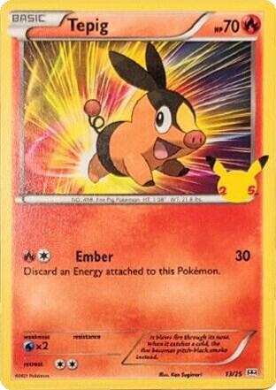 Tepig Pokemon card from McDonald's 25th Anniversary Promos