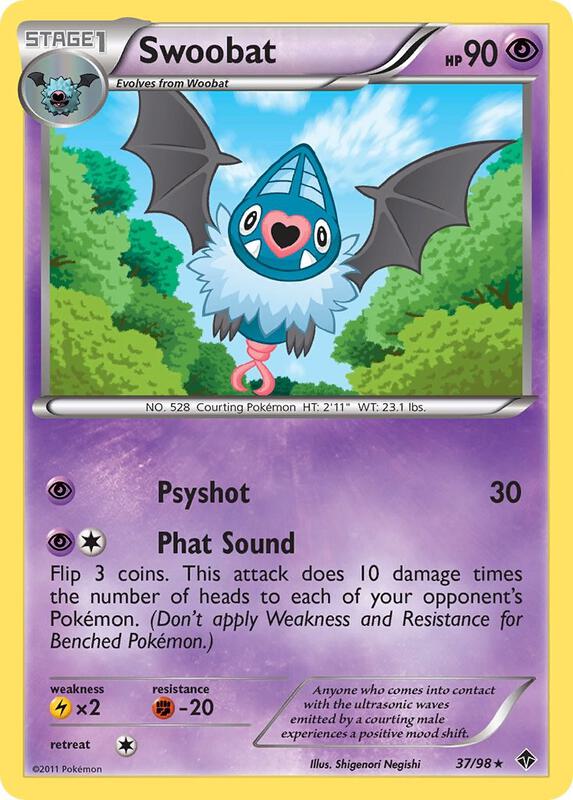 Swoobat Pokemon card from Emerging Powers