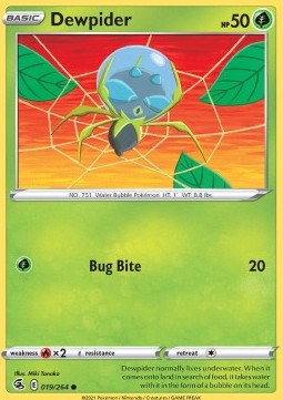 Dewpider Pokemon card from Fusion Strike