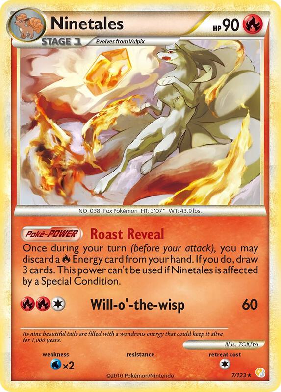 Ninetales Pokemon card from HeartGold SoulSilver