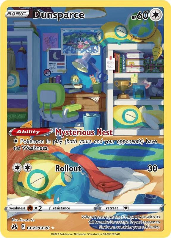 Dunsparce Pokemon card from Crown Zenith: Galarian Gallery