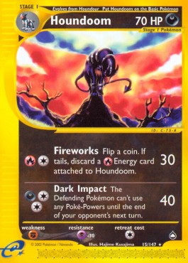 Houndoom Pokemon card from Aquapolis