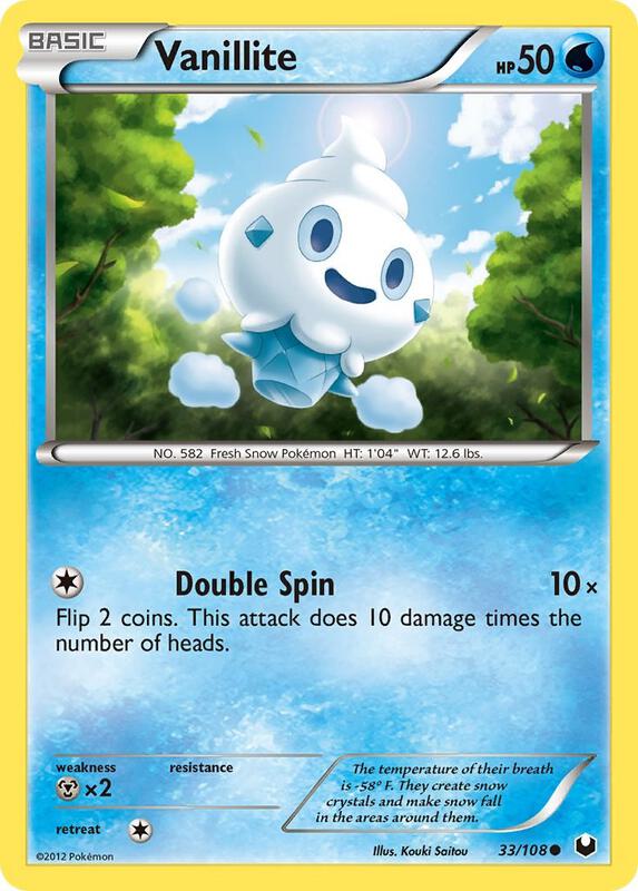 Vanillite Pokemon card from Dark Explorers