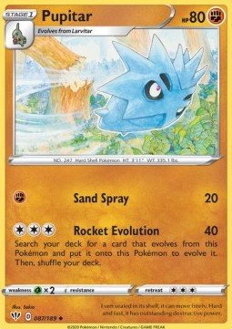 Pupitar Pokemon card from Darkness Ablaze