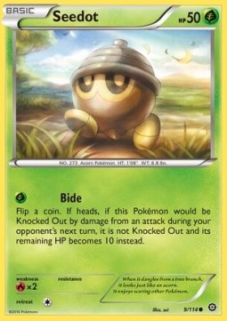 Seedot Pokemon card from Steam Siege