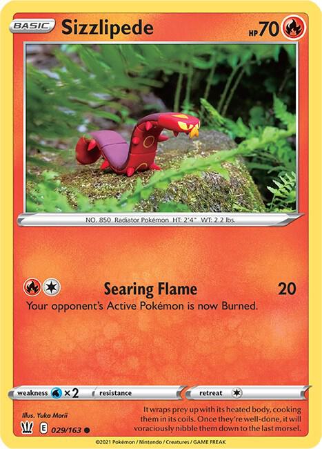 Sizzlipede Pokemon card from SWSH05: Battle Styles