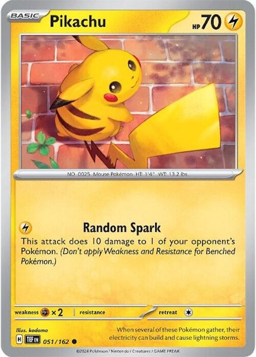 Pikachu Pokemon card from SV05: Temporal Forces