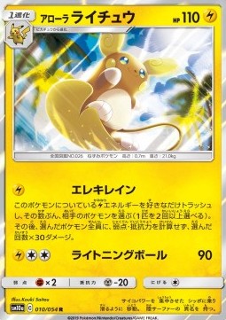 Alolan Raichu Pokemon card from GG End