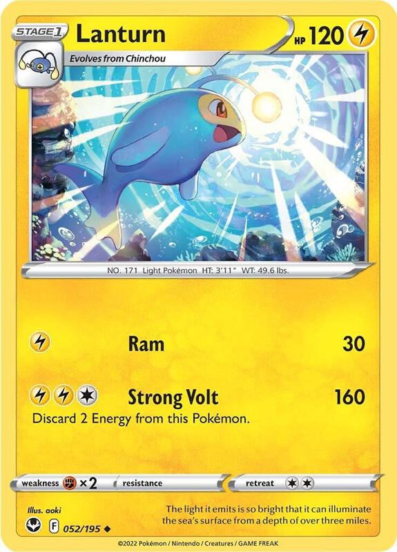 Lanturn Pokemon card from SWSH12: Silver Tempest