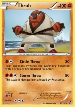 Throh Pokemon card from Black White
