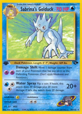 Sabrina's Golduck Pokemon card from Gym Challenge