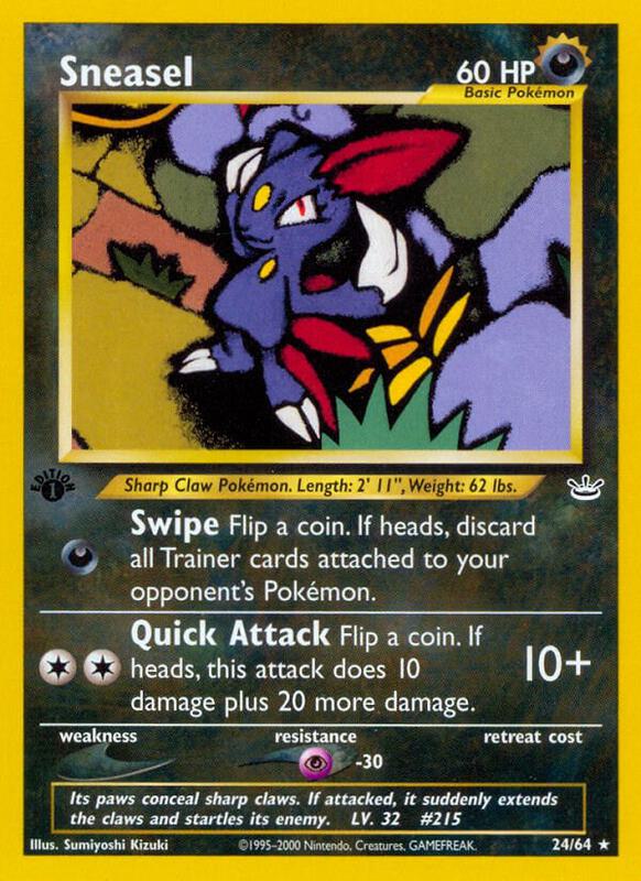 Sneasel Pokemon card from Neo Revelation