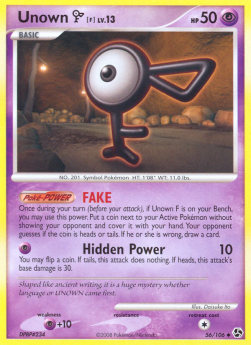 Unown [F] Lv.13 (Holo) Pokemon card from Great Encounters