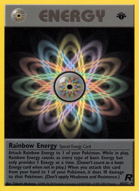Rainbow Energy (80) Pokemon card from Team Rocket