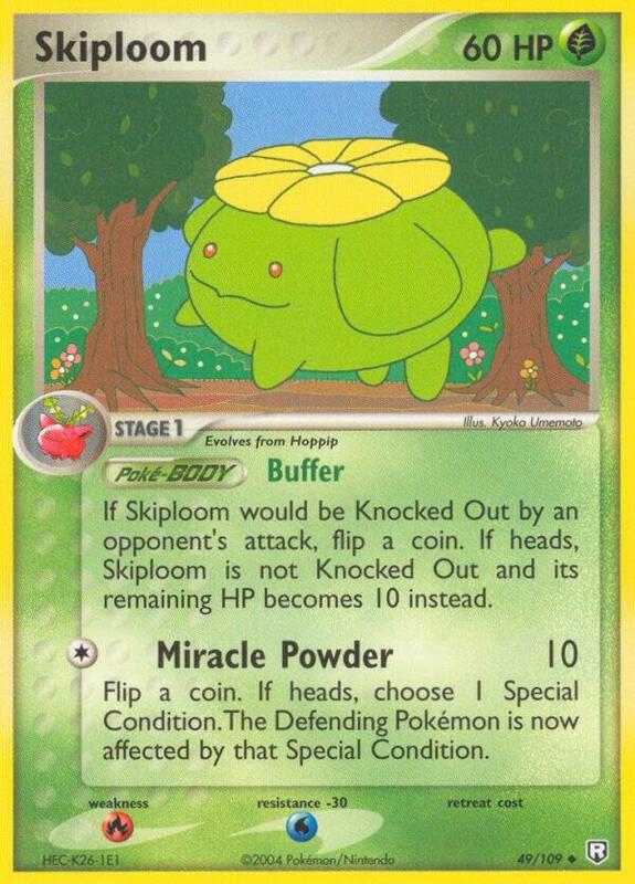 Skiploom Pokemon card from Team Rocket Returns