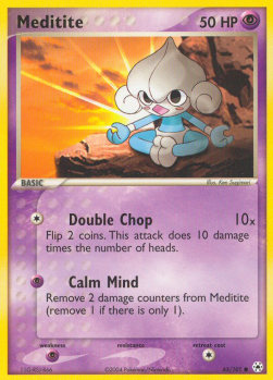Meditite Pokemon card from EX Hidden Legends