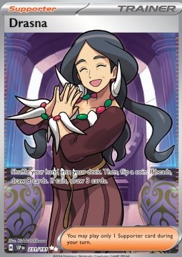Drasna Pokemon card from Surging Sparks