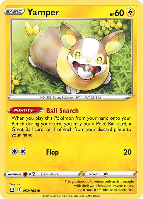 Yamper Pokemon card from SWSH05: Battle Styles